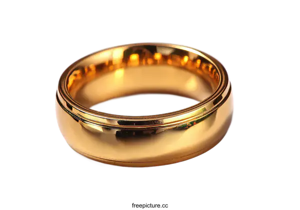 [Transparent Background PNG]Golden Wedding Band Close-up