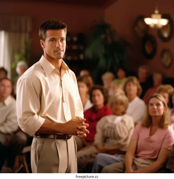 A man giving a presentation in front of a group of people