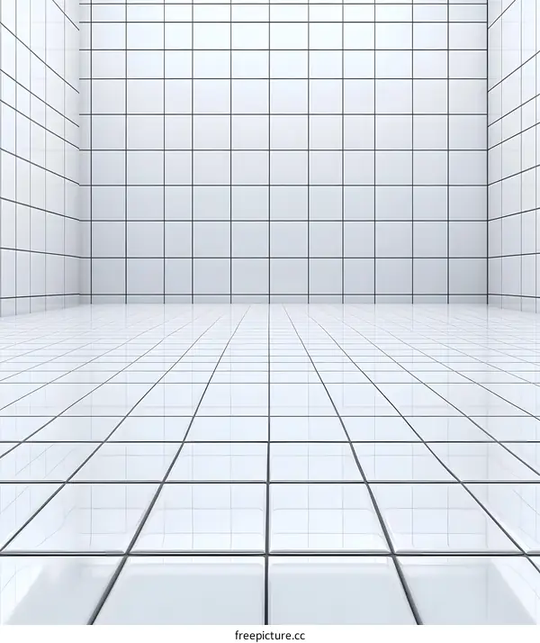 White Tile Room Background Design