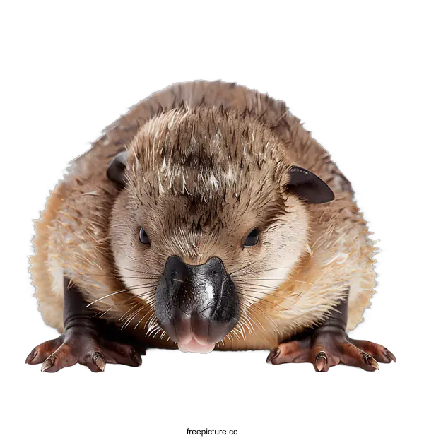[Transparent Background PNG]Baby Platypus Portrait on White