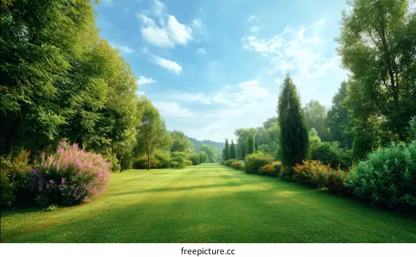 A Beautiful Summer Park Landscape