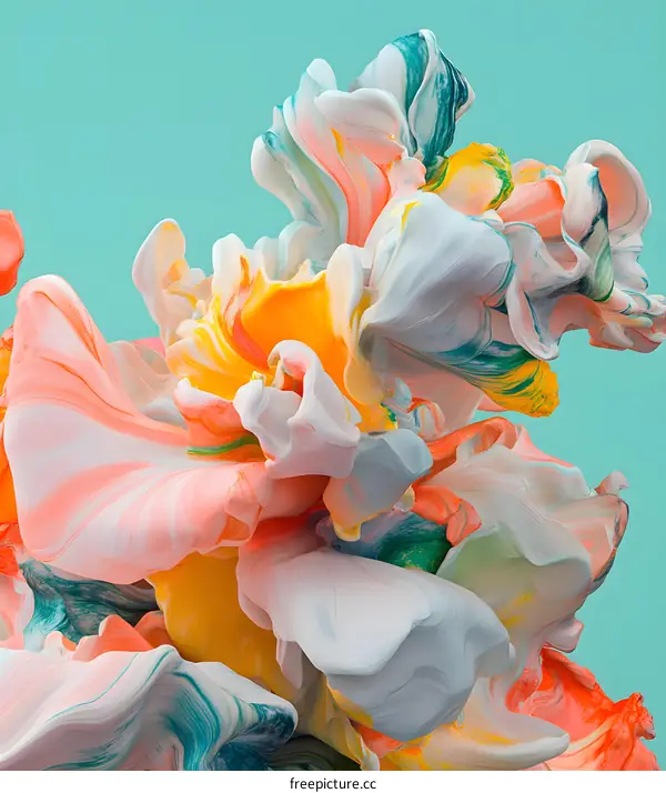 Abstract Colorful Paint Swirls and Blends