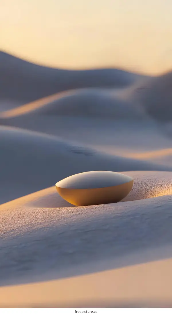 Abstract Minimalist Geometric Shape in Desert Landscape