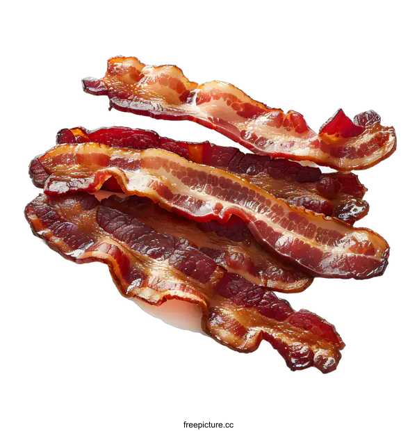 [Transparent Background PNG]Four slices of bacon