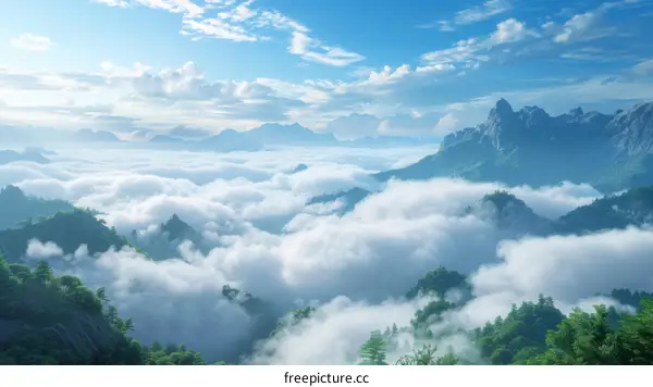 A Sea of Clouds in the Mountains