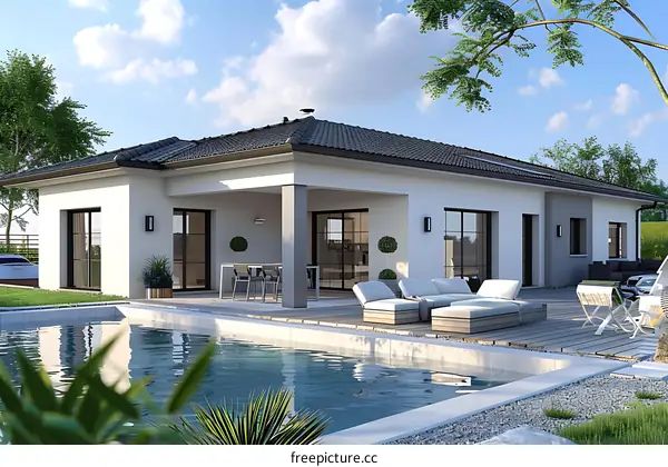 Modern house with swimming pool