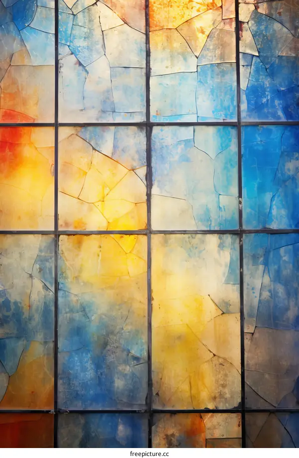 colorful abstract stained glass window