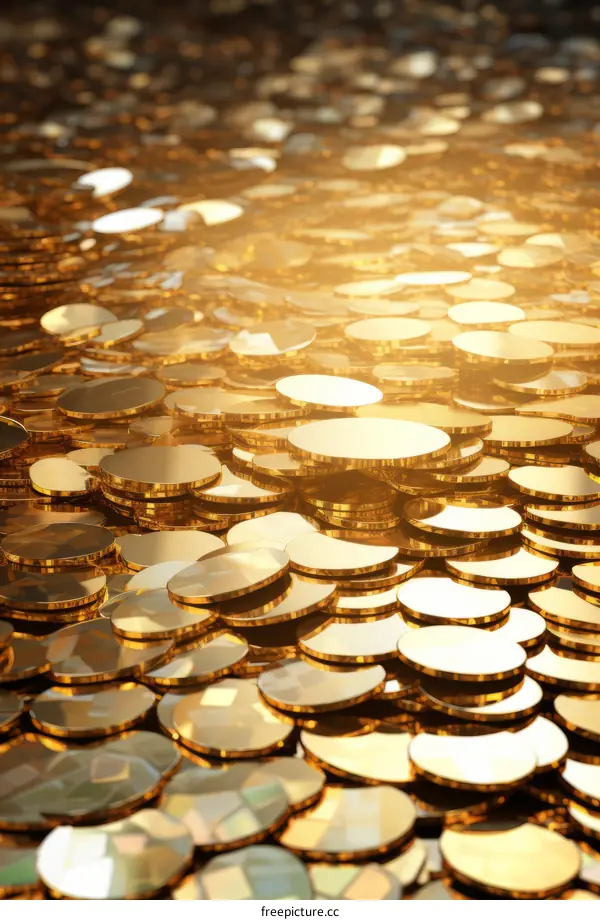 Pile of Gold Coins: Wealth and Prosperity