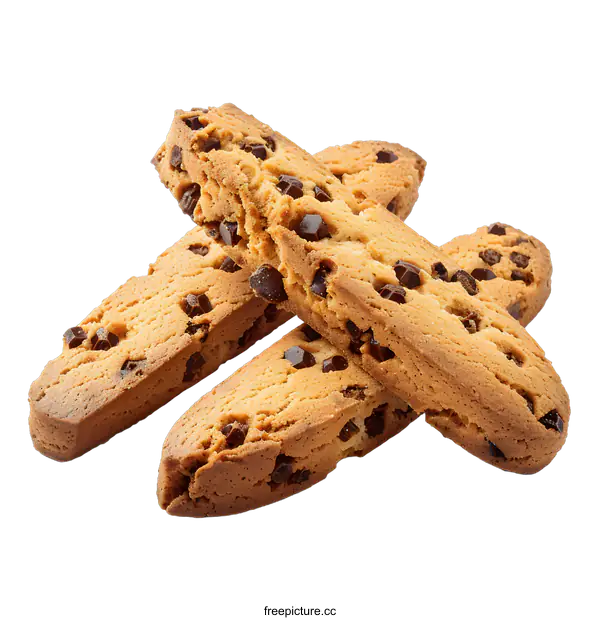 [Transparent Background PNG]Cantuccini cookies with chocolate chips