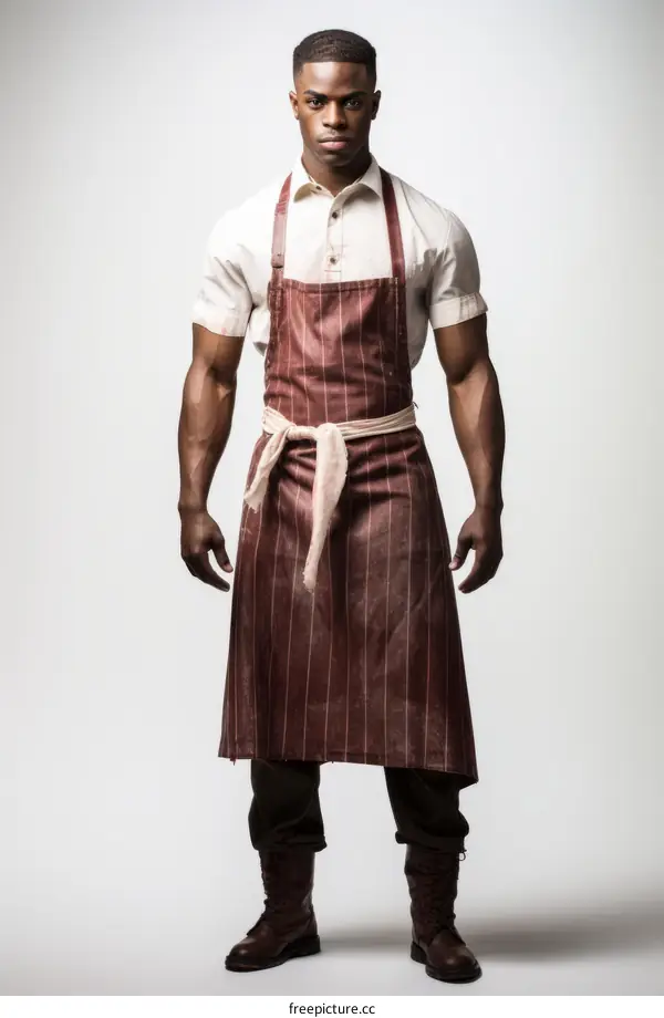 Black man wearing apron