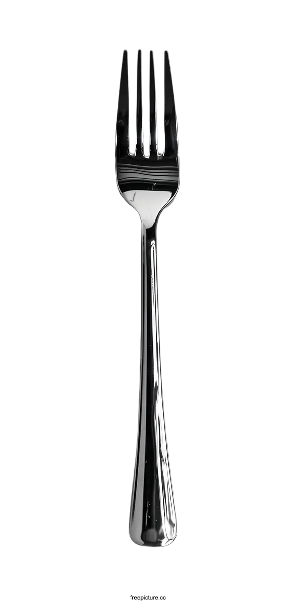 [Transparent Background PNG]Shiny Silver Fork On White Background