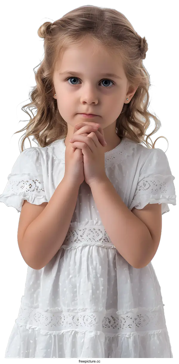 [Transparent Background PNG]Little girl praying