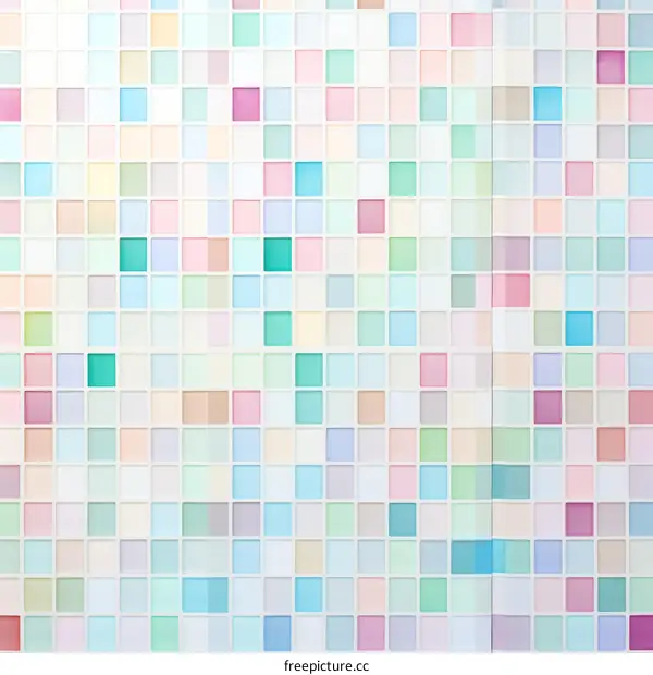 Colorful Square Mosaic Tile Wall