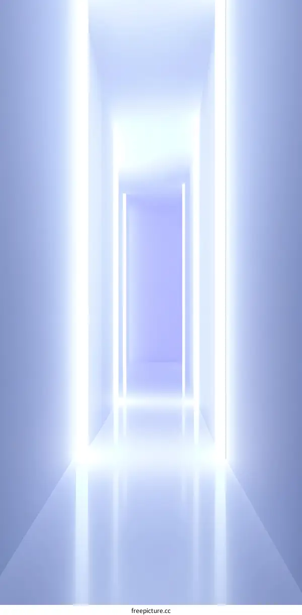 Abstract Minimalist Neon Light Corridor