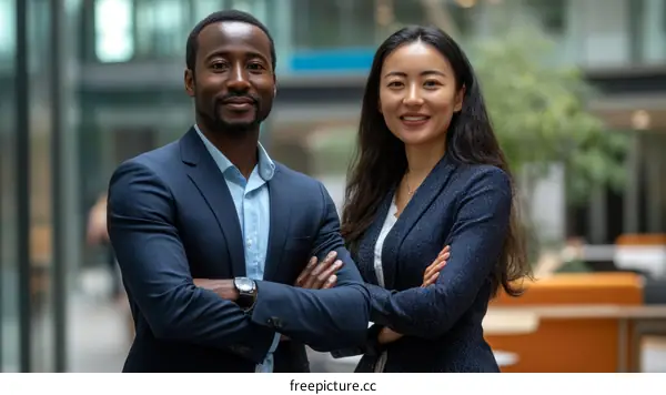 Business Professionals in Modern Office Setting