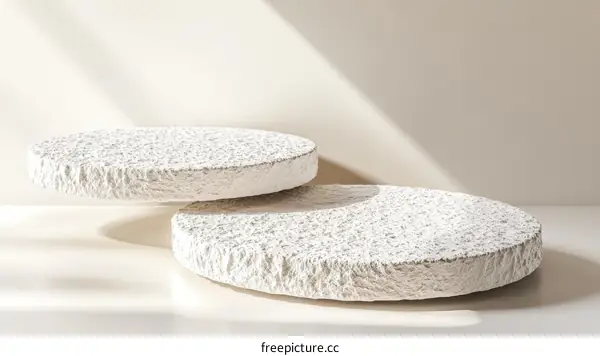 Modern Minimalist White Stone Display Podiums