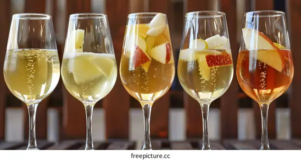 Five Glasses of Apple Cider Sangria