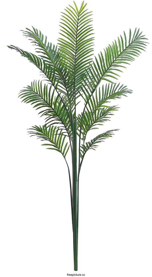 [Transparent Background PNG]Green Tropical Palm Tree Isolated on White Background