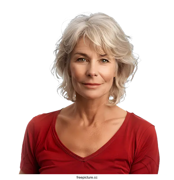 [Transparent Background PNG]portrait of a middle aged woman