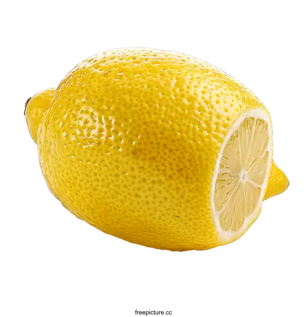 [Transparent Background PNG]Lemon Cut in Half on White Background