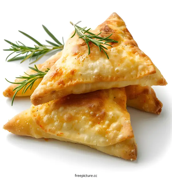 Fried pastries with cheese and herbs