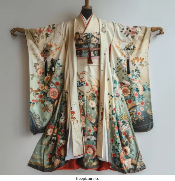 A kimono with a floral pattern