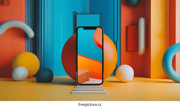 Colorful Abstract Background With Phone