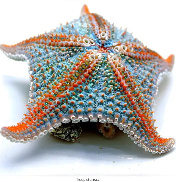 Colorful Starfish on White Background