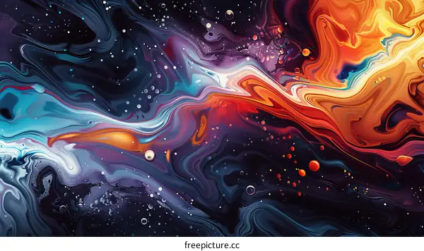 Vivid Abstract Acrylic Painting in Vibrant Colors