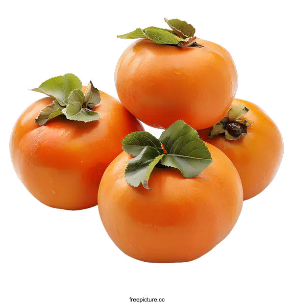 [Transparent Background PNG]Fresh persimmons on white background