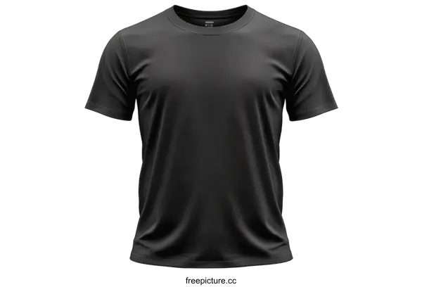 [Transparent Background PNG]Black Blank Mens T-Shirt Mockup