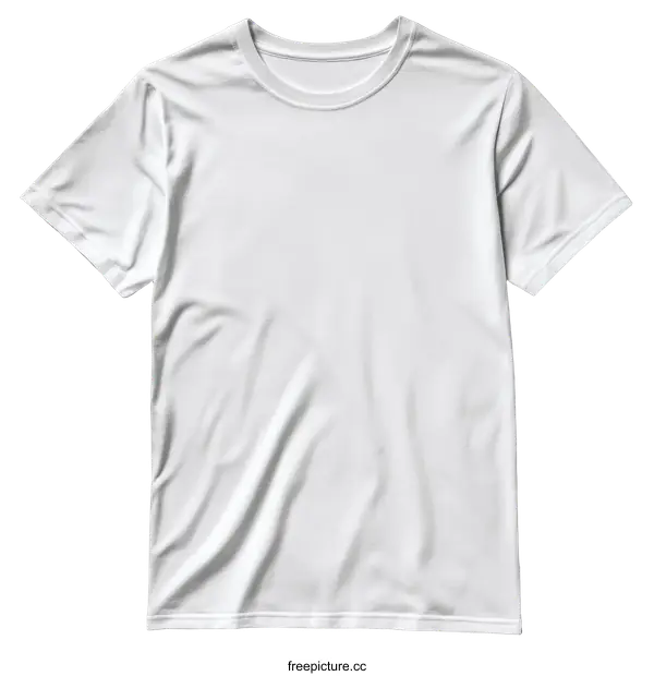 [Transparent Background PNG]Blank White T-Shirt Close-Up