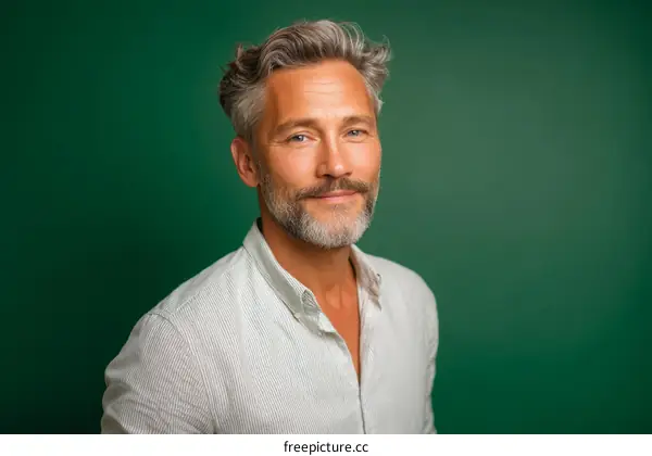 Close-up Portrait of a Mature Caucasian Male