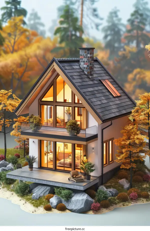 Small House in an Isolated Forest