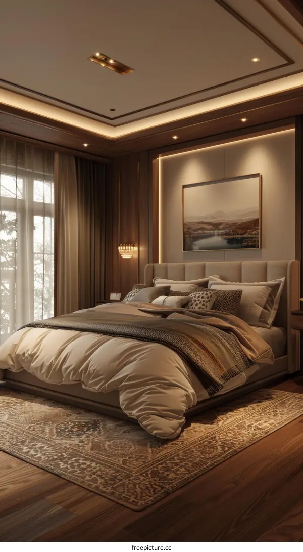Luxurious Bedroom Interior Design Illustration