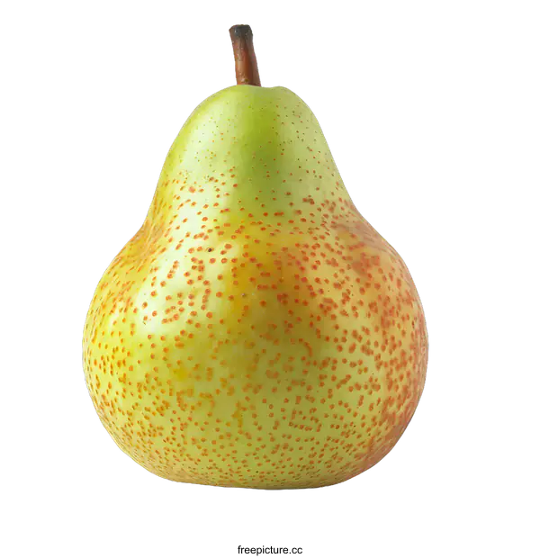 [Transparent Background PNG]Single Ripe Pear on White Background