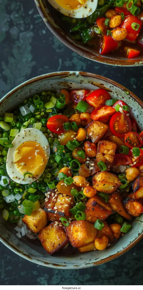 Tofu Rice Bowl with Spring Vegetables