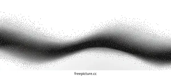 Abstract Black and White Dotted Wave Design