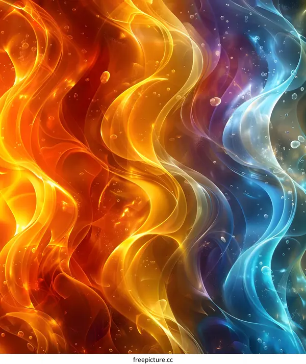 Abstract Fire and Ice Waves