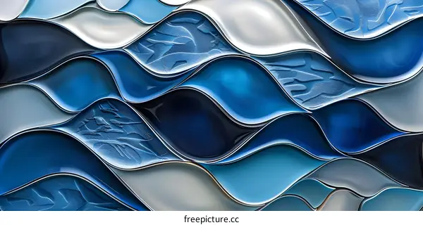 Blue and white waves abstract background