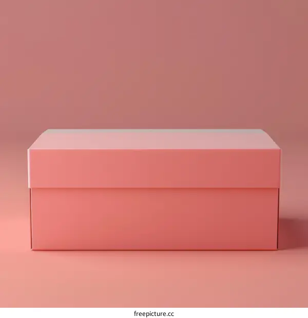Pink shoebox on soft pink background