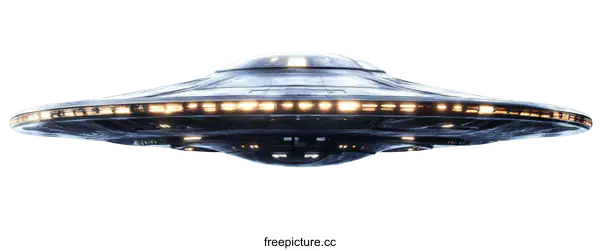[Transparent Background PNG]Mysterious UFO Hovering in the Dark Space