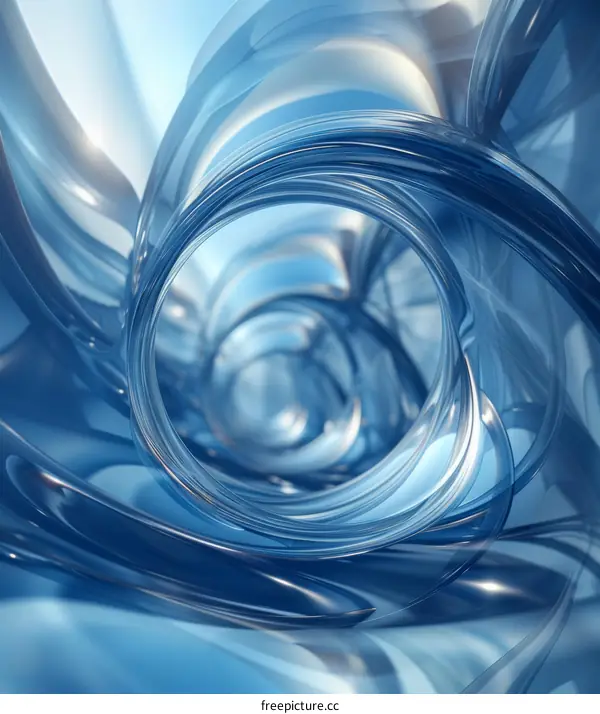 Futuristic Blue and White Abstract 3D Tunnel