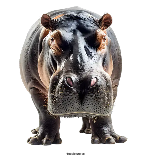[Transparent Background PNG]Portrait of a Hippopotamus