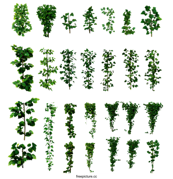 [Transparent Background PNG]Collection of Green Plants and Vines