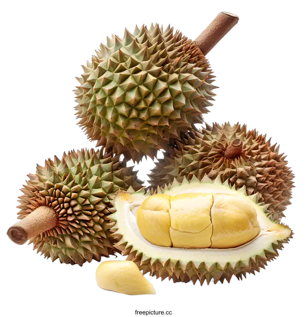 [Transparent Background PNG]durians isolated on white background
