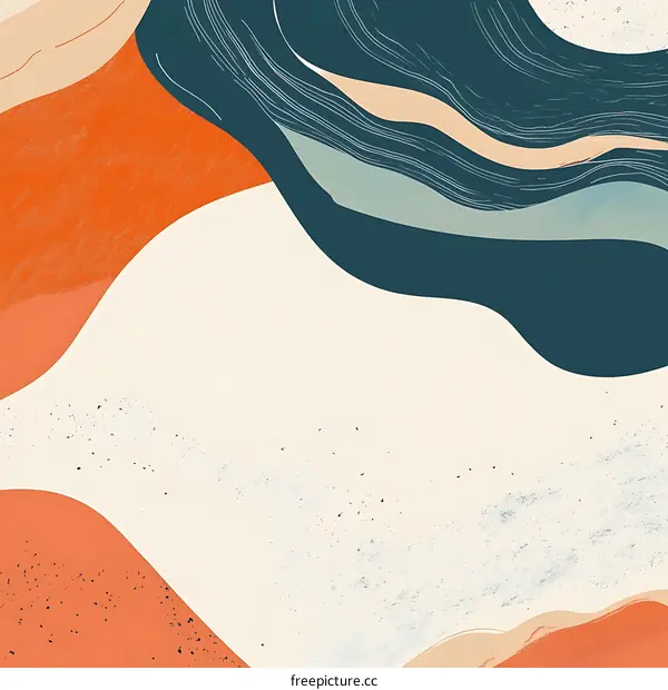 Abstract Art Background With Orange Blue And Beige Color Palette