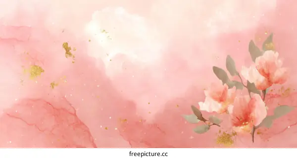 Delicate Pink Floral Illustration Background