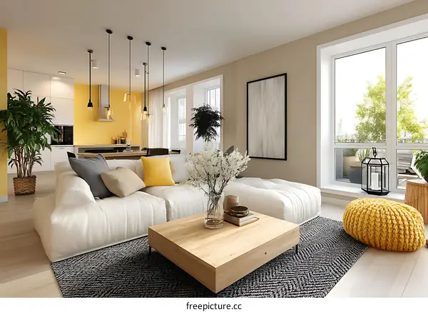 Modern Open-Plan Living Room Interior Design