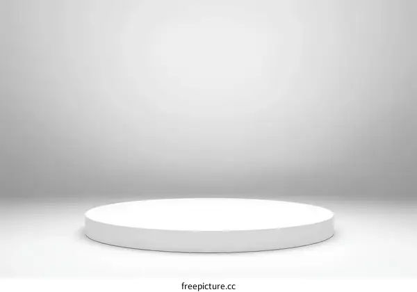 Clean White Round Stage Display